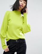 Asos Sweater With Full Sleeves And Roll Neck - Green