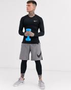 Nike Pro Training Long Sleeve Baselayer Top In Black