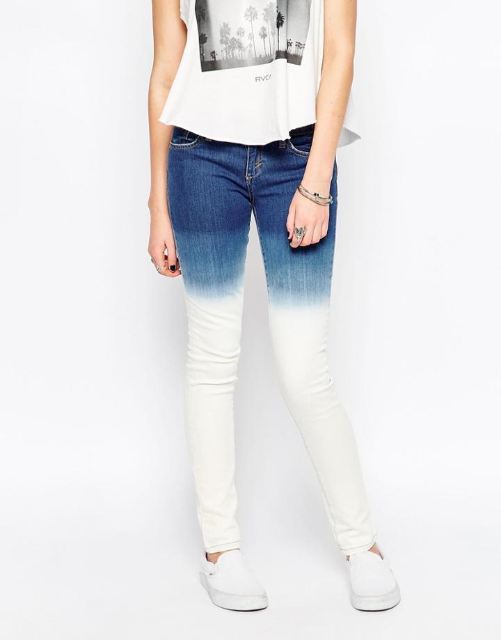 Rvca Bleach Washed Skinny Jean - Bleach Dip