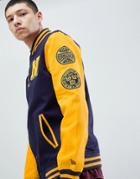 New Era Varsity Bomber Jacket In Navy - Navy