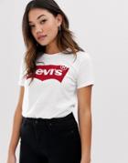 Levi's Perfect T-shirt With Batwing Logo-white