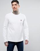 Pretty Green Mitchell Long Sleeve Crew Neck T-shirt In White - White