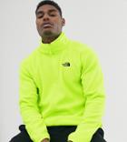 The North Face 100 Glacier 1/4 Zip Fleece In Yellow Exclusive At Asos