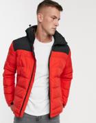 Fat Moose Color Block Padded Jacket-red