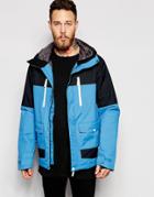 Clwr Waterproof Jacket With Color Block - Wer Blue