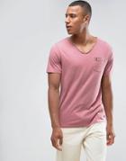 Produkt T-shirt With Pocket Tape Detail - Red