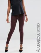 Asos Lisbon Mid Rise Jean In Blackened Oxblood - Red