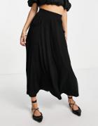 Asos Design Midi Skirt With Pockets In Black