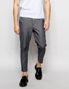 New Look Tapered Cropped Pants In Blue - Blue