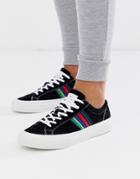 Ps Paul Smith Antilla Suede Sneaker With Stripe Detail In Black
