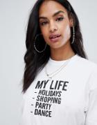 Ax Paris My Life Short Sleeve T-shirt - White
