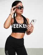 Asos Weekend Collective Crop Tank Top With Logo In Black