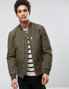 Selected Homme Padded Bomber Jacket - Green