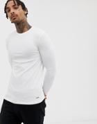 River Island Crew Neck Ribbed T-shirt In White - White
