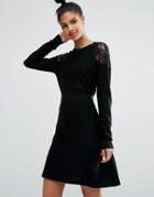 Sonia By Sonia Rykiel Lace Shoulder Detail Dress - Black