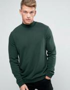 New Look Turtleneck Sweatshirt In Dark Green - Green