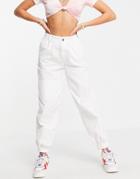 Topshop Utility Cuffed Pant In White