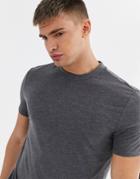 Asos Design T-shirt With Crew Neck In Charcoal Marl