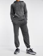 Asos Design Soft Knit Sweatpants In Light Gray - Part Of A Set