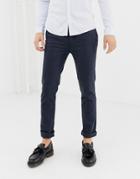 Kronstadt Stretch Cotton Slim Fit Chinos - Navy