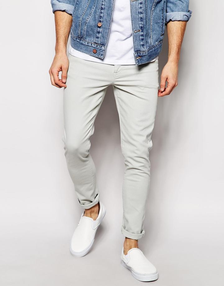Asos Super Skinny Jeans In Ice - Ice