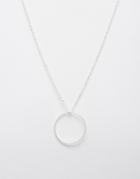Pilgrim Open Circle Long Pendant Necklace - Silver