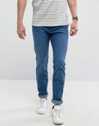 Mango Man Slim Jeans In Mid Wash Blue - Blue