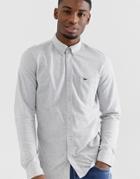 Lacoste Slim Fit Pique Jersey Shirt In Gray