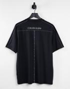 Calvin Klein Performance Taping Logo T-shirt In Black