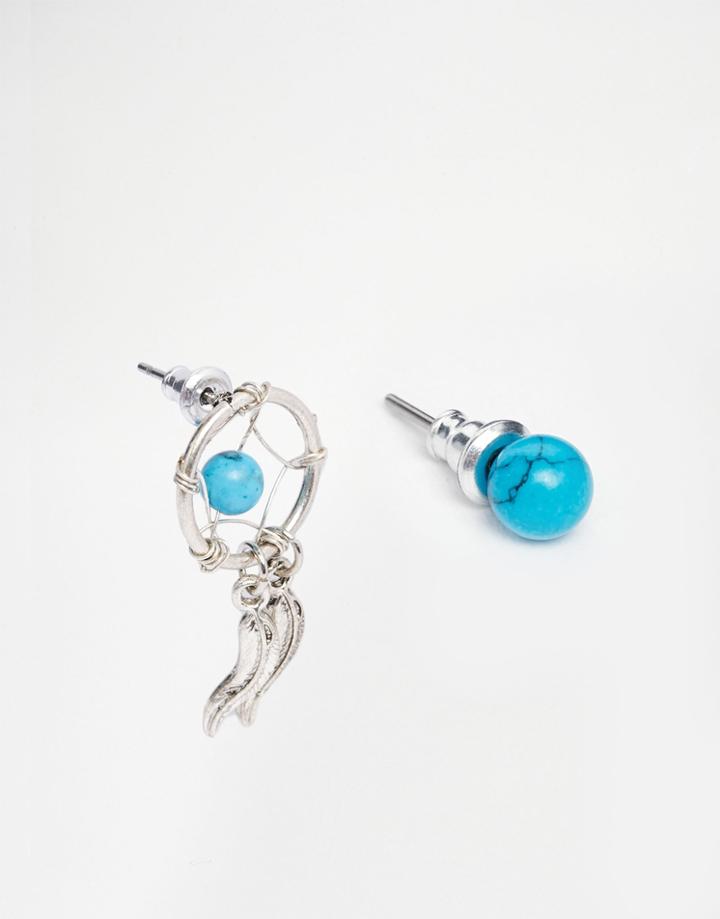 Asos Dreamcatcher Earring In Silver - Burnished Silver