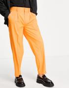 Asos Design Oversized Tapered Smart Pants In Orange