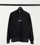 Collusion Unisex Sweatshirt With Funnel Neck In Fleece Fabric-black