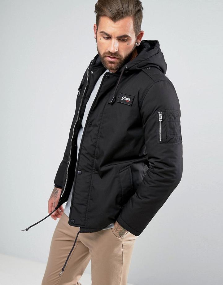 Schott Dubon Insulated Parka In Black - Black