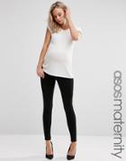 Asos Maternity Sculpt Me Premium Jean Jegging In Black With Under The Bump Waistband - Black