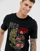 River Island T-shirt In Black With Dragon Print