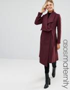 Asos Maternity Trapeze Waterfall Coat - Red