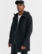 Asos Design Parka Jacket With Detachable Vest Liner In Black