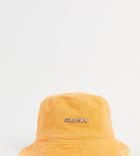 Collusion Unisex Logo Bucket Hat With Frayed Hem-orange