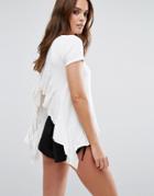 Lira Ruffle Back Jersey Beach Top - White