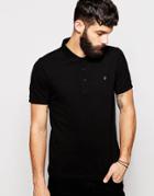 Farah Polo Shirt With F Logo - Black