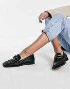 Asos Design Mute Extreme Square Toe Loafers In Black