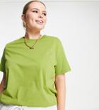 Asos Design Curve Ultimate T-shirt With Crew Neck In Organic Cotton Blend In Green