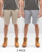 Asos 2 Pack Jersey Shorts Gray Marl/ Beige Save 17%
