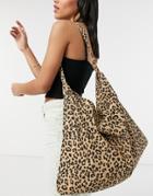 Vero Moda Organic Cotton Shoulder Bag In Leopard Print-multi