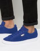 Puma Suede Debossed Trainers In Blue 36109701 - Blue