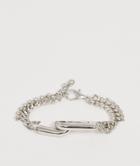 Asos Design Ball Chain Bracelet With Link Detail In Silver Tone - Silver