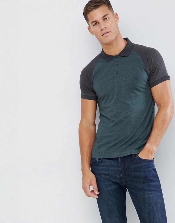 French Connection Raglan Contrast Polo-green