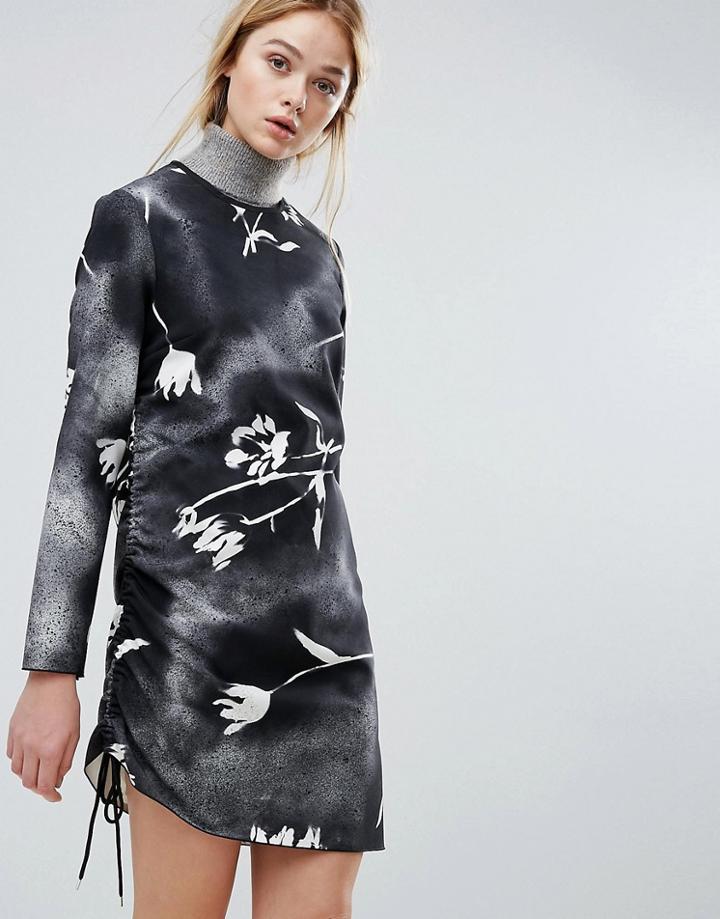Sportmax Code Faraone Floral Print Tie Side Dress - Black