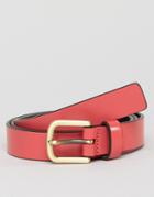 Smith And Canova Skinny Leather Belt In Pink - Pink