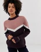Pieces Karen Color Block Ribbed Knit Sweater - Multi